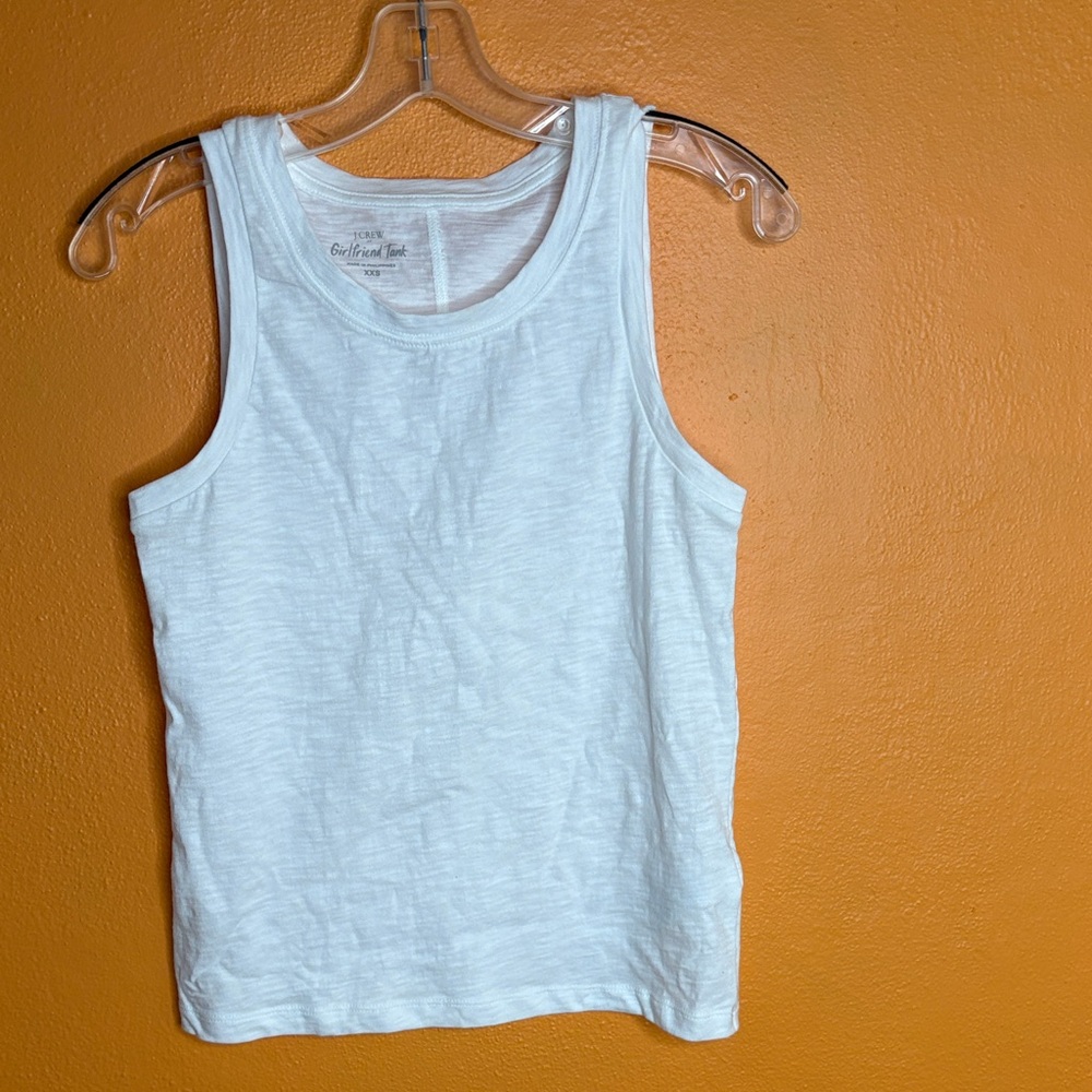 J.crew Girlfriend Tank White Tank Top XXS